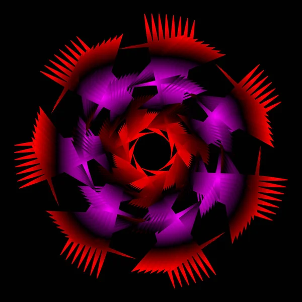 Simbol Abstrak Melingkar Penuh Warna Dengan Konsep Kaleidoskop - Stok Vektor