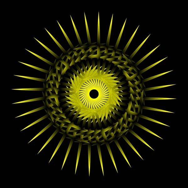 Spirograf Mandala Abstrak Dengan Garis Cahaya - Stok Vektor