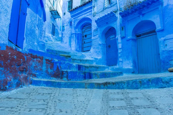 Mavi şehir: Chefchaouen, Morocco, Afrika geleneksel Fas mimari detaylar