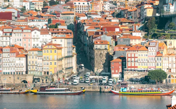 Bunte Häuser Von Porto Ribeira Traditionelle Fassaden Alte Bunte Häuser — Stockfoto