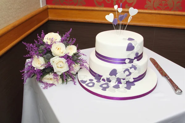 wedding cake and flowers