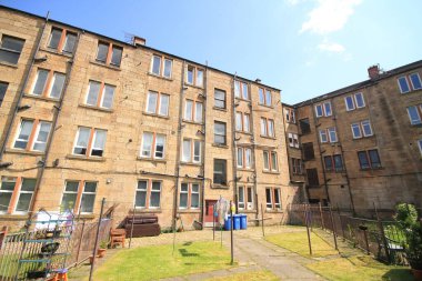 Glasgow, İskoçya 'daki kiralık konutların arkasında