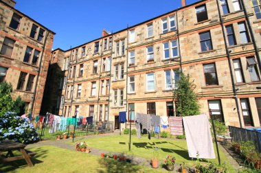 Glasgow, İskoçya 'daki pansiyonların arkası.