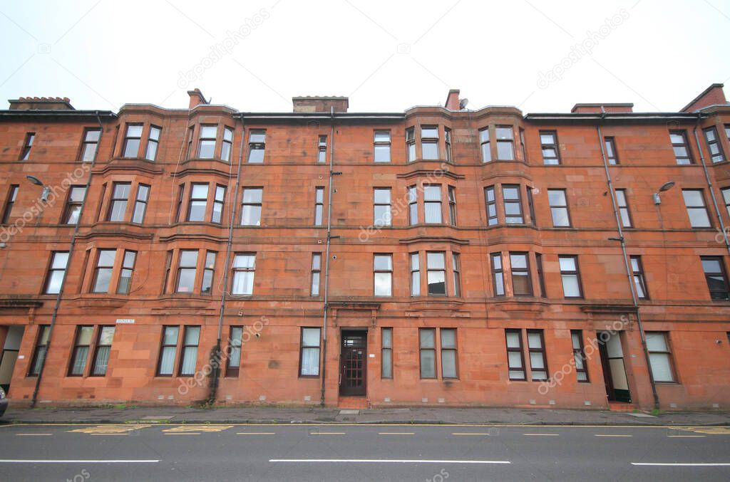 tenement houses in Glasgow, Scotland