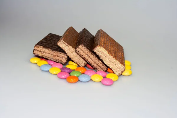 Dulces Colores Galletas Con Chispas Chocolate Mesa Chocolate — Foto de Stock