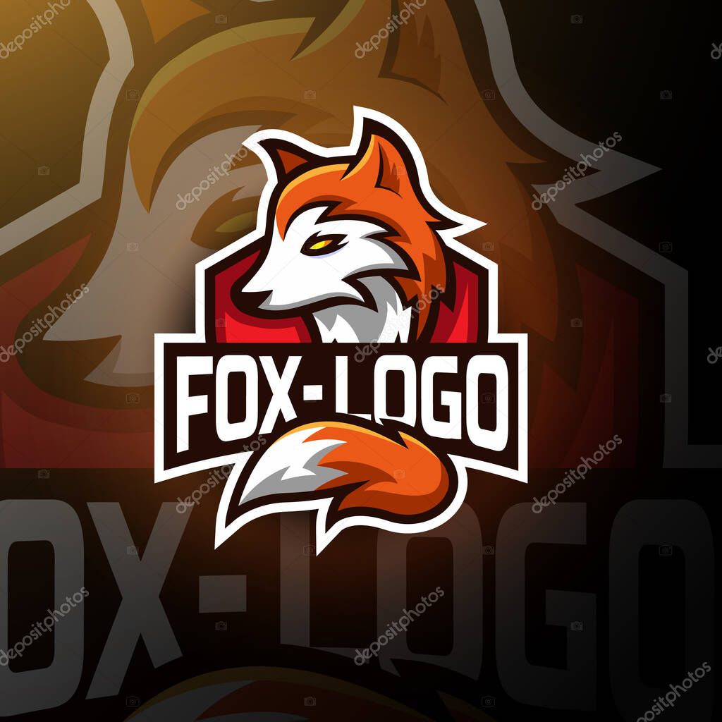 Cute fox head esport logo gaming