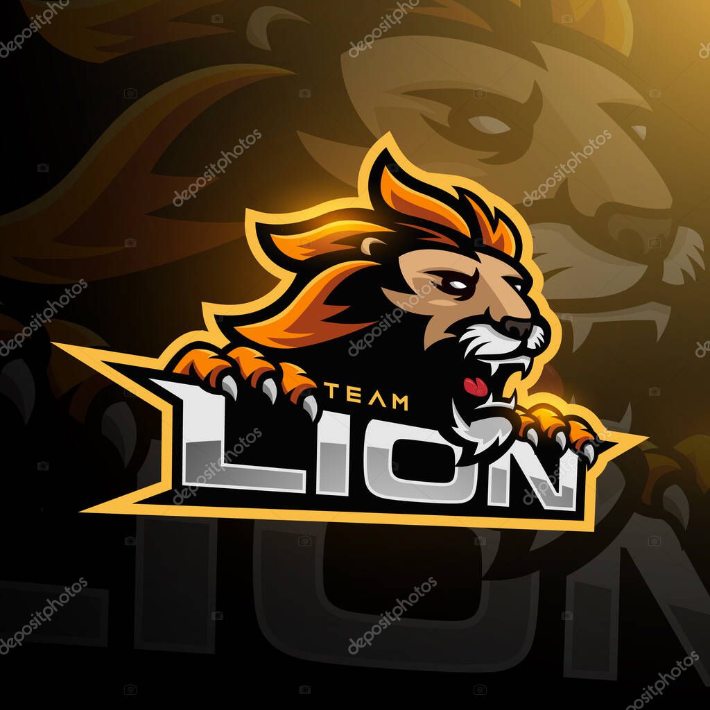 Lion head gaming logo esport