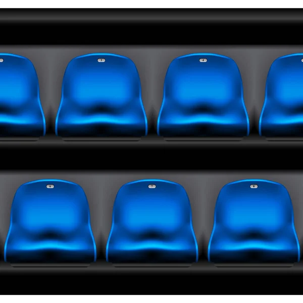 一排塑料体育场座椅 运动竞技场椅 — 图库矢量图片