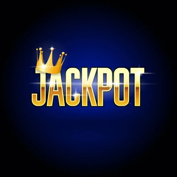 Jackpot Hlavička Korunou Casino Vyhrajte Pozadí — Stockový vektor