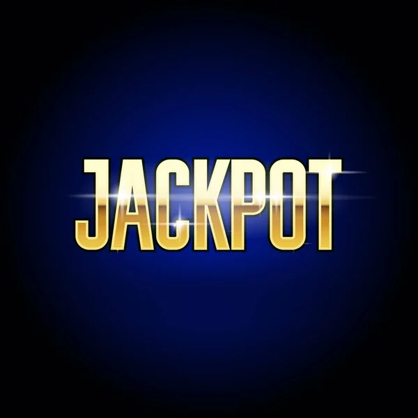 Jackpot Inscripción Oro Casino Gran Póster Ganar — Vector de stock