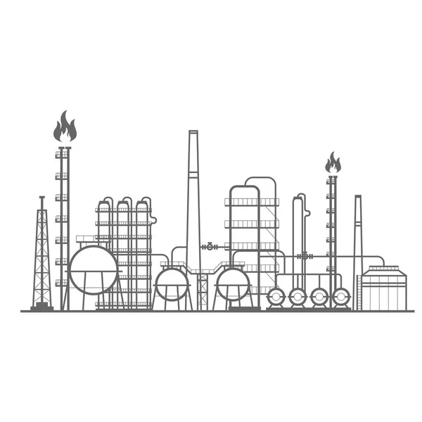 Petrochemical Factory Manufacturing Plant Chemical Industry — Stock Vector