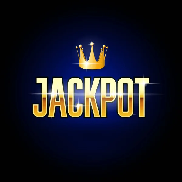 Titolo Oro Jackpot Corona Casino Poster Del Gioco Azzardo — Vettoriale Stock