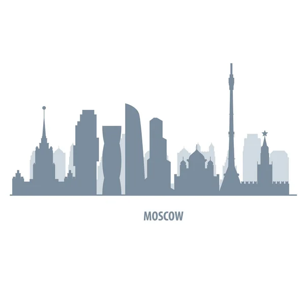 Moscow Skyline Silhouette Landmarks Cityscape Liner Style — Stock Vector