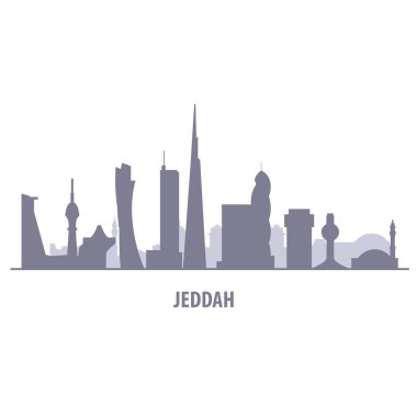 Cidde şehir manzarası - Cidde simge ve cityscape