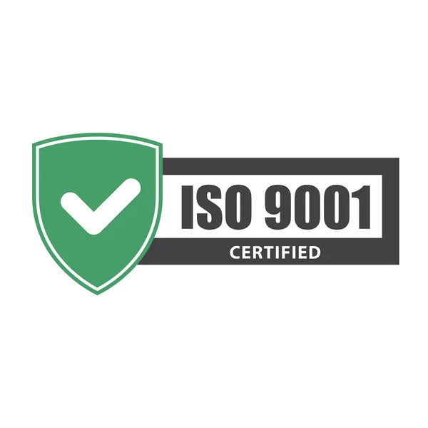 Iso 9001 Certifikat Plattan Webbplats Emblem Iso Standard — Stock vektor
