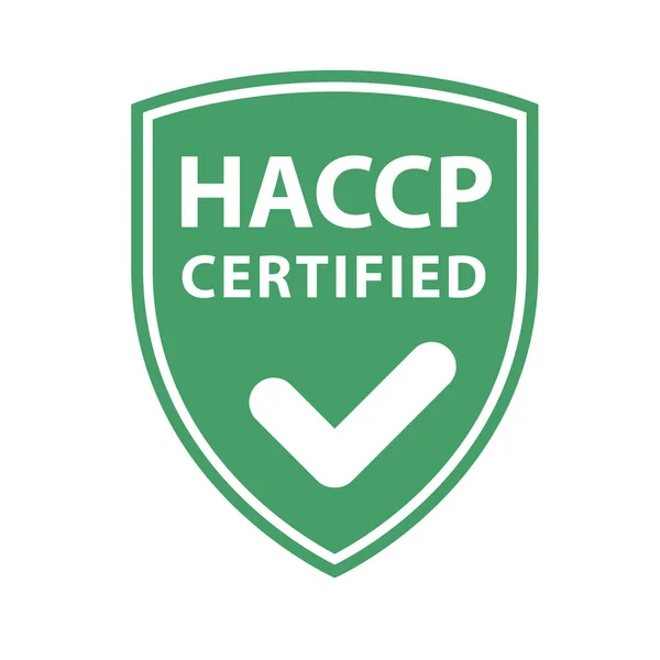 Bouclier Certificat Haccp Emblème Site Web Norme Haccp — Image vectorielle