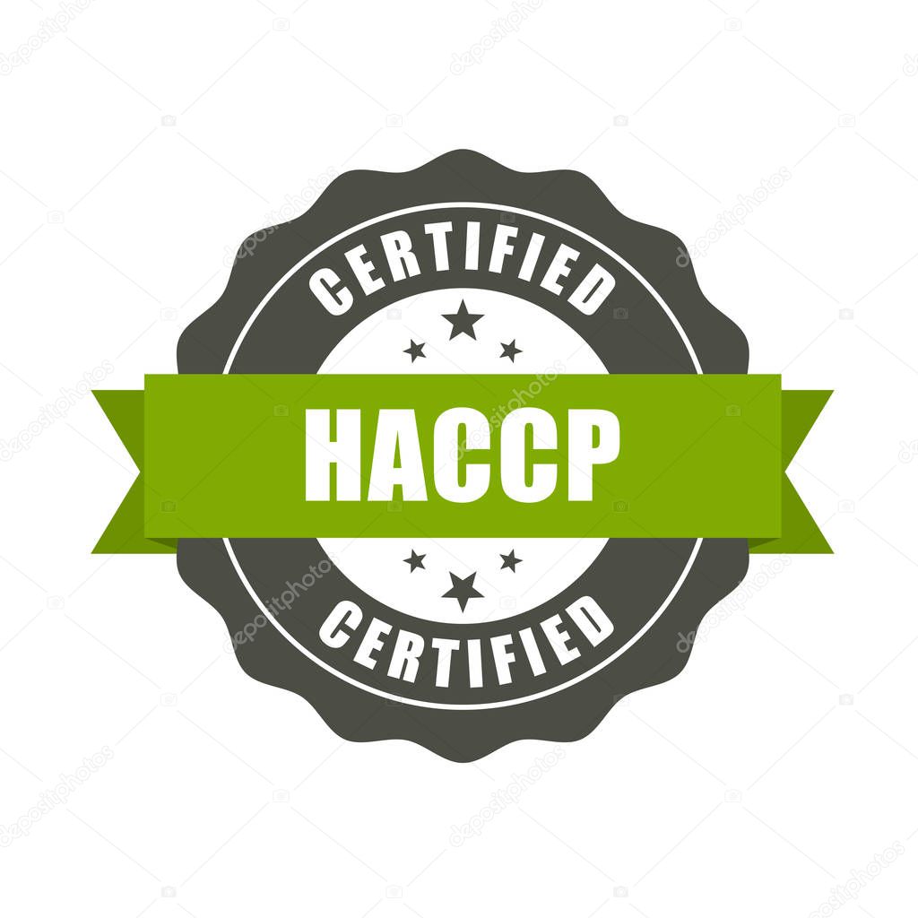 HACCP certified stamp - quality standard seal, Hazard Analysis and Critical Control Points 