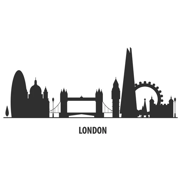 London City Skyline Silhouette Paysage Urbain Avec Des Points Repère — Image vectorielle