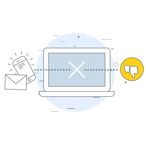 未配信のメッセージ アイコン コミュニケーション不足と悪いサービス — ストックベクタ