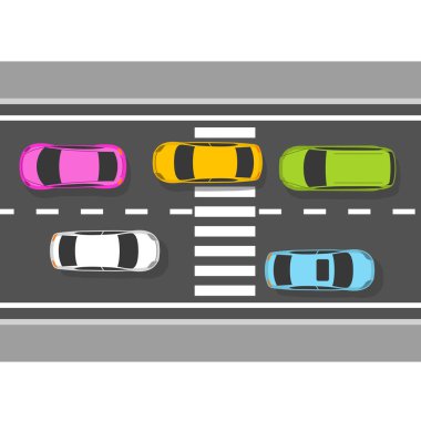 En çok yolda - karayolu trafik araçların görünümü, yukarıdan görüntülemek