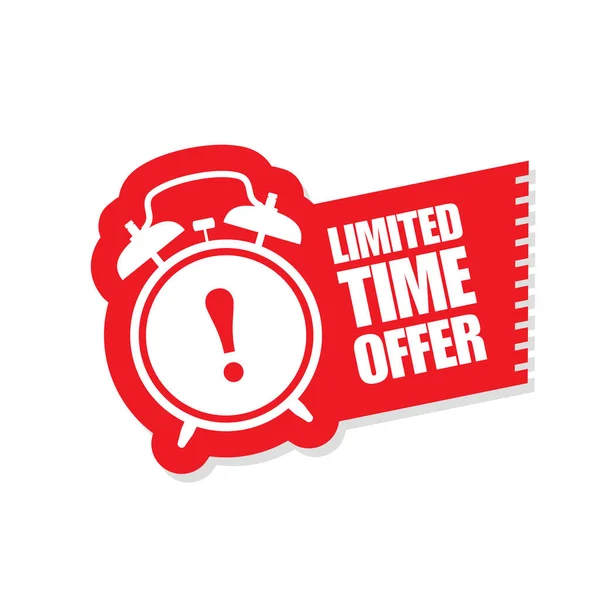Limited Time Offer Sticker Ringing Alarm Clock Sale Symbol — Stock Vector