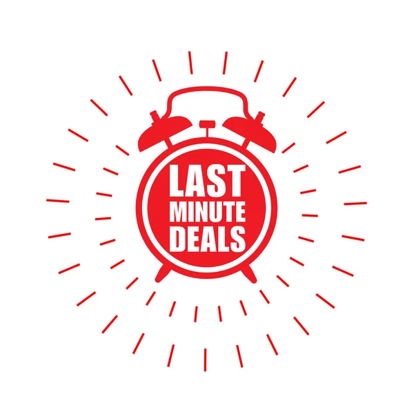 Last Minute Deals Sticker Label Sale Ringing Badge Alarm Clock — Stock Vector