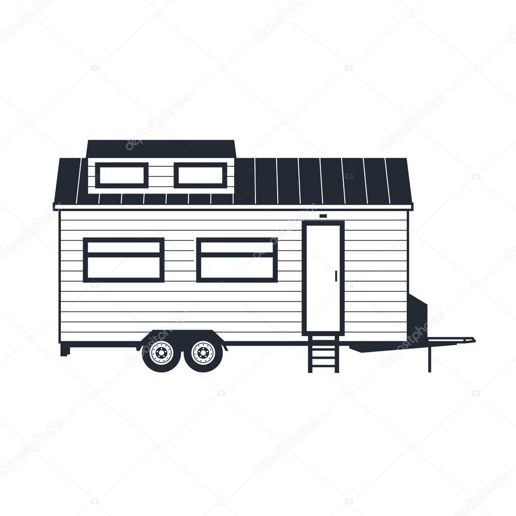 Wheeled tiny house - trailer hovel, Off grid traveling hut or cabin