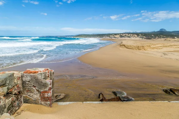 Abandoned Ruins Piscinas Beach Ingurtosu Arbus Italy Province Cagliari Sardinia — Stock Photo, Image