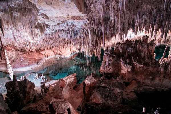 Cuevas Del Drach Maiorca Drakengrot Spanje Stockafbeelding