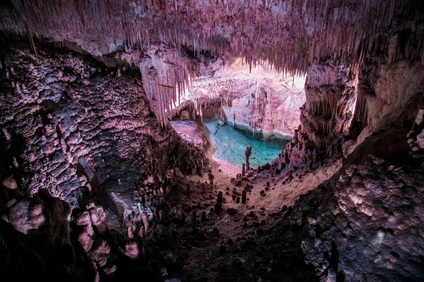 Cuevas Del Drach Maiorca Drakengrot Spanje Stockafbeelding