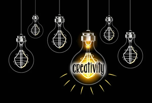 Conceito de lâmpada sobre o tema da criatividade — Fotografia de Stock