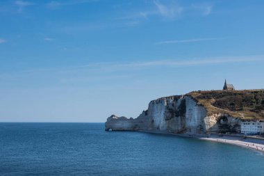 Falaise dEtretat, Normandiya, Fransa. Etretat Kayalıkları