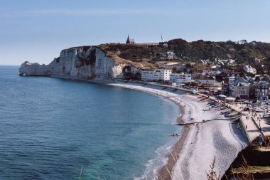 Falaise dEtretat, Normandiya, Fransa. Etretat Kayalıkları