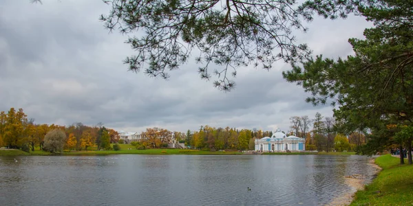 Jesienny Park Mieście Puszkin Rosja — Zdjęcie stockowe