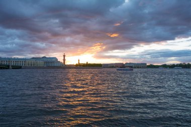 Vasilevsky Adası 'ndan tükürük St. Petersburg Rusya