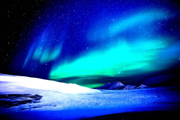 Luces Boreales Tonos Azul Turquesa — Foto de Stock