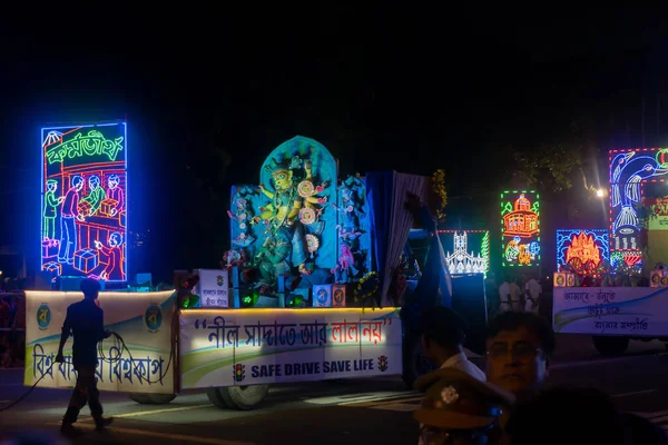 Kolkata Bengala Occidental India Octubre 2017 Carnaval Durga Puja Red —  Fotos de Stock