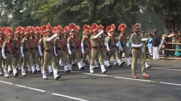 Kolkata West Bengal India 26Th January 2020 Khaki Brown Colour — Stock Video