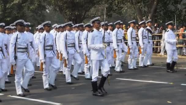 Kolkata Bengale Occidental Inde Janvier 2020 Des Hommes Armée Indienne — Video