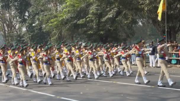 Kolkata Bengale Occidental Inde Janvier 2020 Des Scouts Indiens Habillés — Video