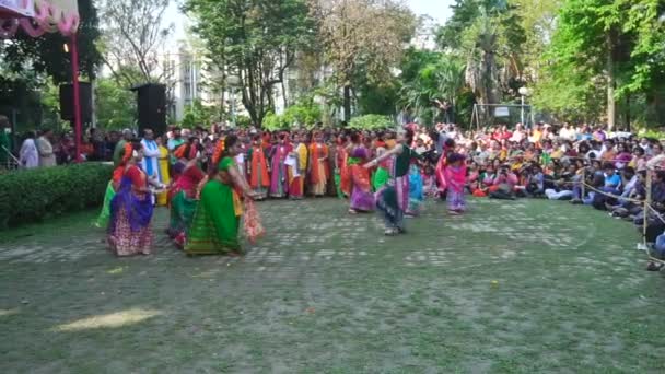 Kolkata Bengale Occidental Inde Mars 2019 Groupe Femmes Vêtues Sari — Video