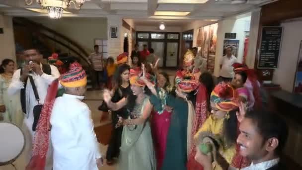 Jodhpur Rajasthan India Жовтня 2019 Святкування Шлюбу Сінді Готелі Традиційні — стокове відео