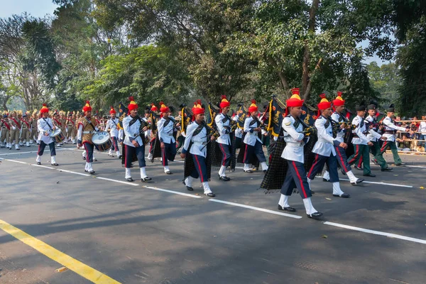 Kolkata West Bengalen India Januari 2020 Indiase Legerofficieren Verkleed Als — Stockfoto