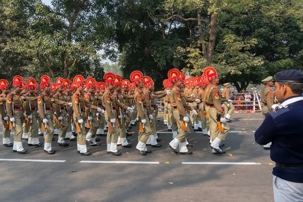 Kolkata Bengala Occidental India Enero 2020 Oficiales Del Ejército Indio — Foto de Stock