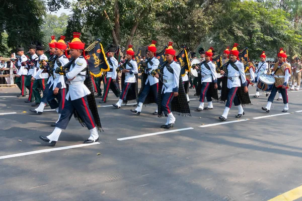 Kolkata West Bengalen India Januari 2020 Indiase Legerofficieren Verkleed Als — Stockfoto