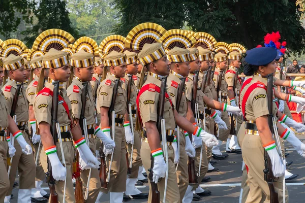 Kolkata Bengale Occidental Inde Janvier 2020 Robe Kaki Chapeaux Colorés — Photo