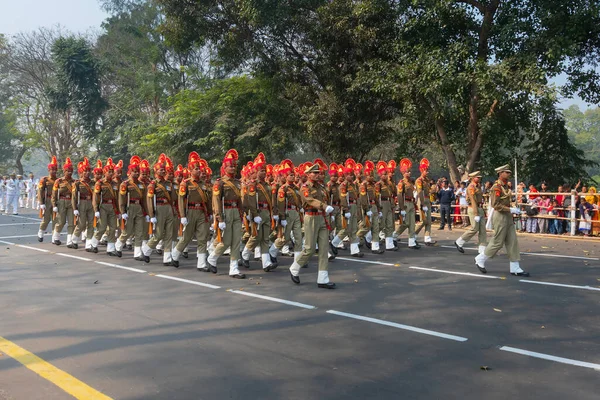 Kolkata Bengale Occidental Inde Janvier 2020 Des Officiers Des Forces — Photo