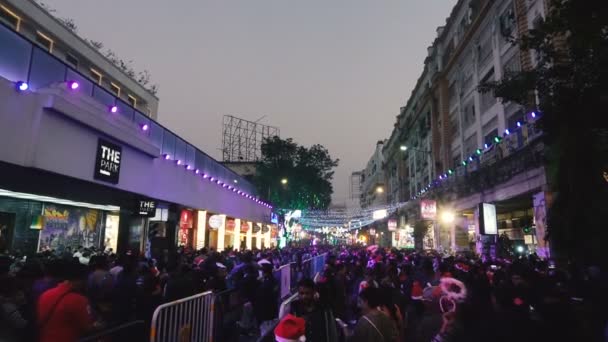 Kolkata West Bnegal India December 2018 Burgers Een Feestelijke Stemming — Stockvideo
