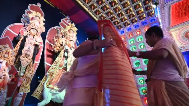 Howrah Batı Bengal Hindistan Ekim 2019 Durga Puja Festivali Sırasında — Stok video