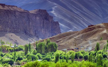 Leh ladakh manzarası, Mulbekh, ışık ve gölge, Jammu ve Kashmir, Hindistan